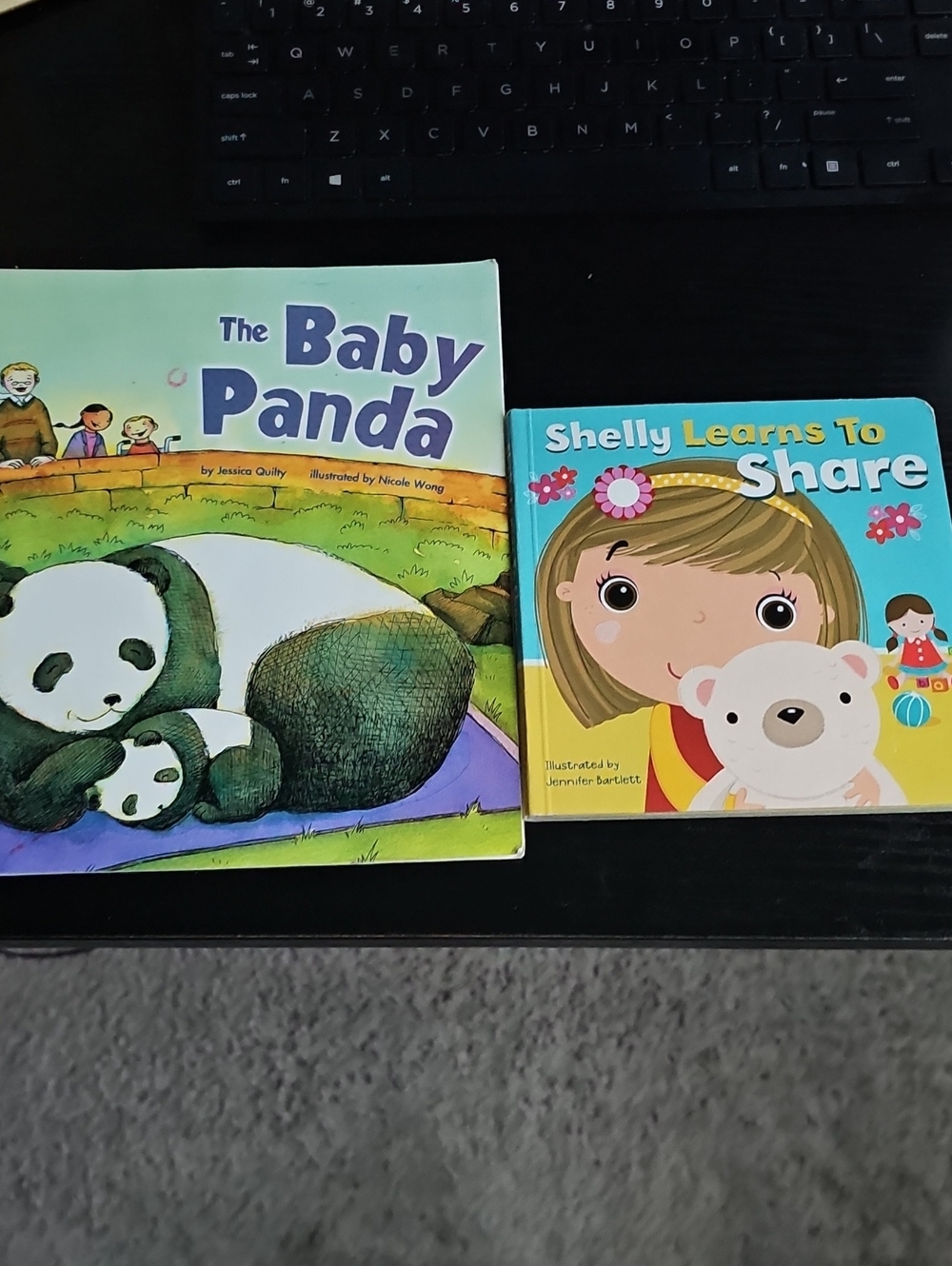 The Baby Panda & Shelly Learns To Share - Kids Board Books, Blue/Green